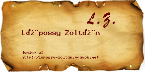 Lápossy Zoltán névjegykártya